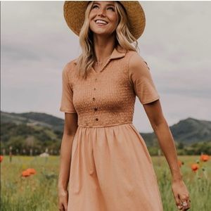 Roolee Elizabeth ruffle dress peach size small